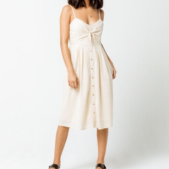 Tilly's Dresses & Skirts - SKY AND SPARROW Knot Cream Midi Dress M